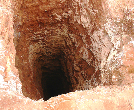 View Down Vertical Mine Shaft